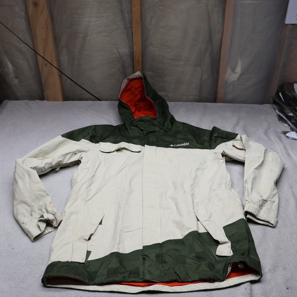 Columbia Jacket Mens Medium Green Waterproof Hooded Ski Snow Winter 3in1 Shell
